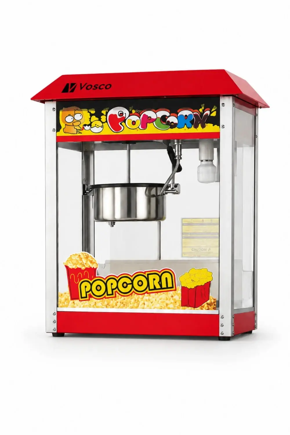 Vosco Tezgah Üstü Otomatik Patlamış Mısır Makinesi - 300 gr Hazneli Profesyonel Popcorn Makinesi