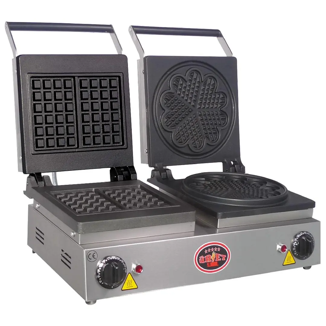 Üret Çiftli Kare-Papatya Waffle Makinesi