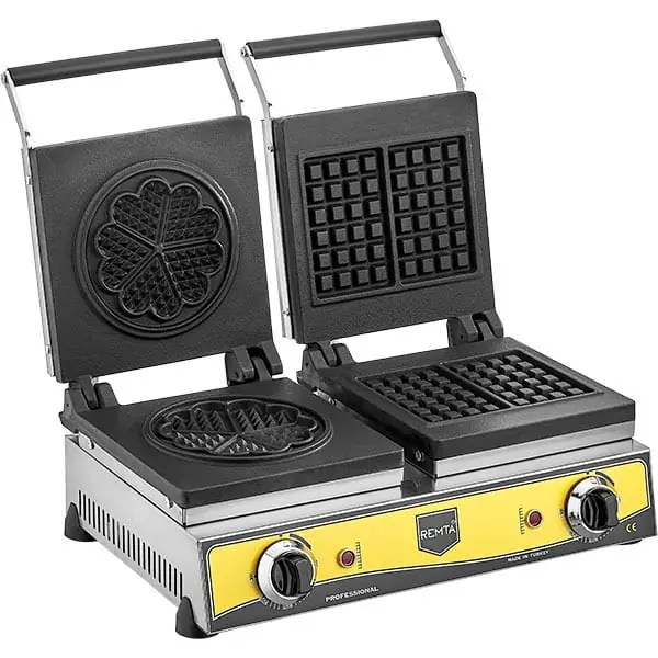 Remta Çiftli Kare + Çiçek Model (16 çap) Waffle Makinası Elektrikli 