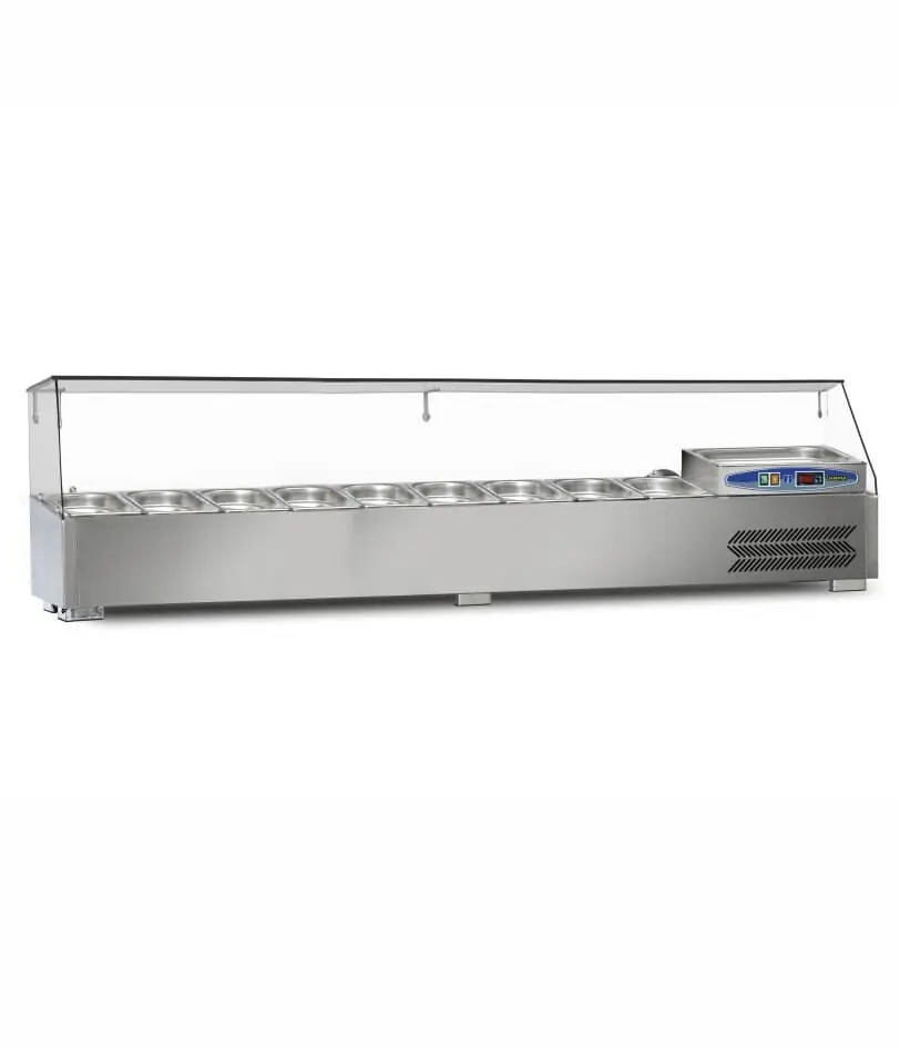 Dampak 22SBS09-18 Soğutmalı Set Üstü Saladbar 180cm Gn 1/4 9 Küvet